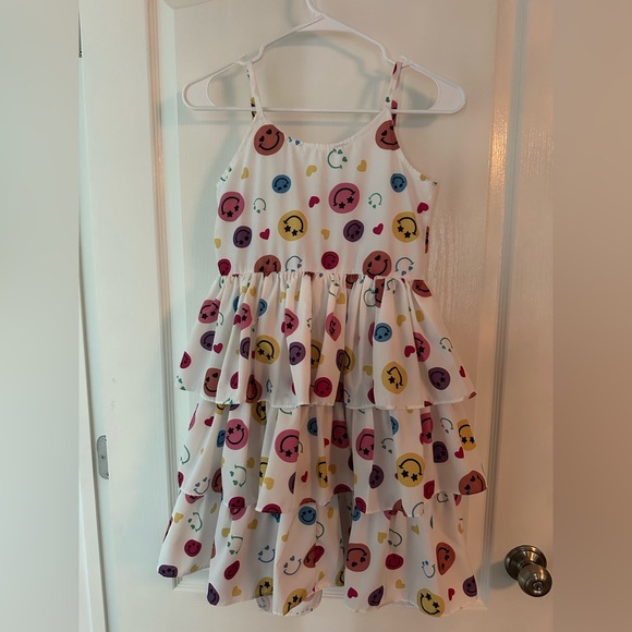 Lola Multicolor Smiley Kids Dress - Picture 1 of 4
